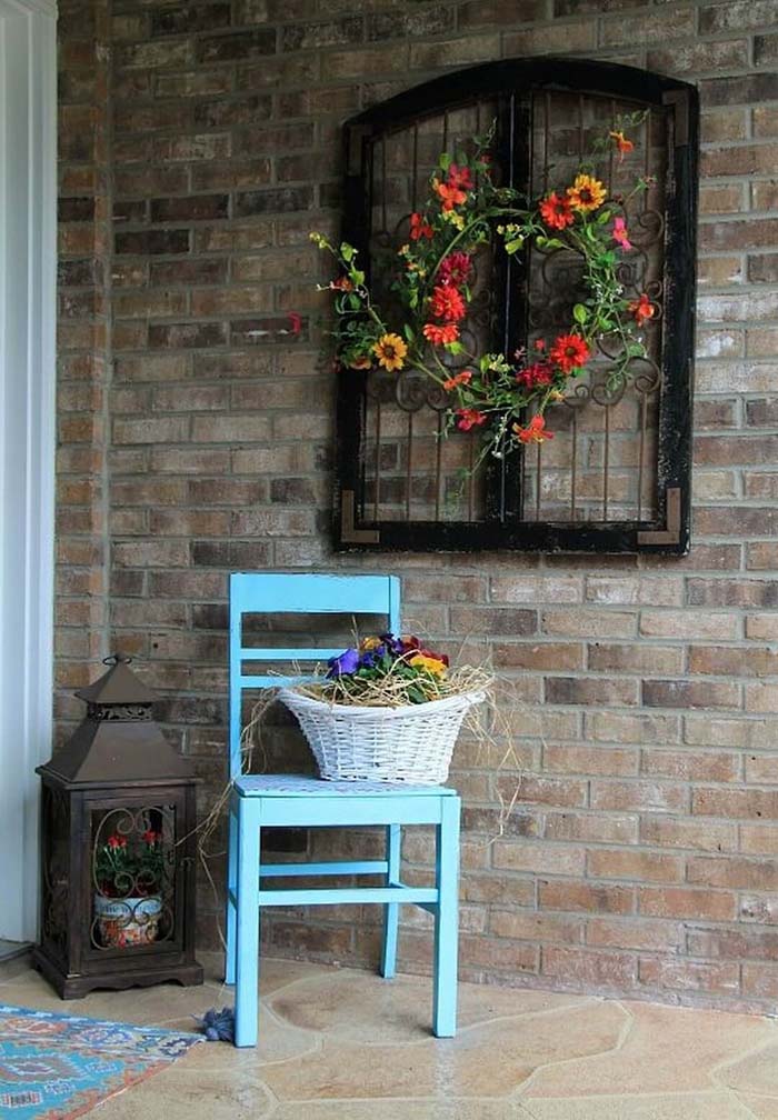 Elegant Upcycled Lead Window Accent #rustic #porch #vintage #decorhomeideas