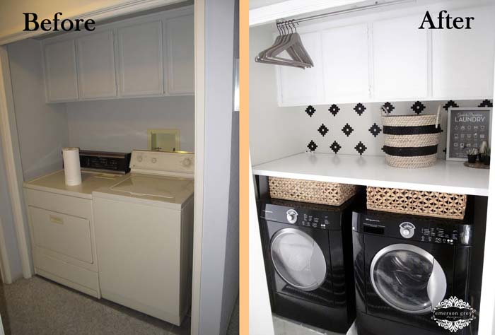 Folding Counter Easy Add-On #laundryroom #makeover #decorhomeideas