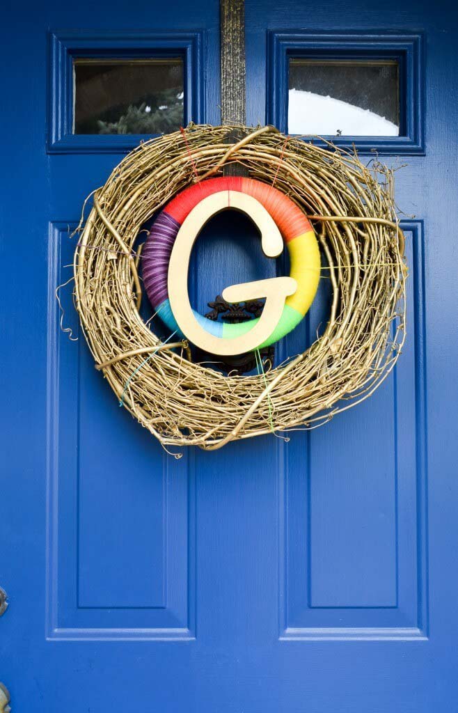 Golden Rainbow Spring Wreath #springwreath #diy #decorhomeideas