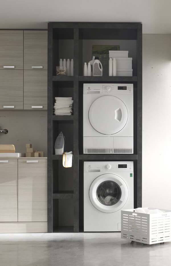 Gorgeous and Modern Built-In Laundry Storage #storage #organization #decorhomeideas