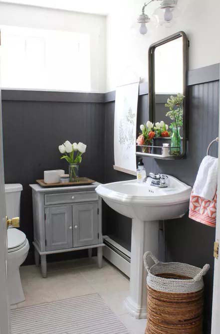 Large, Light-Colored Tiles Brighten a Dark Room #showertile #bathroom #decorhomeideas