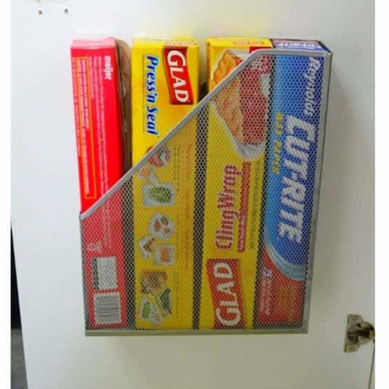 Magazine Holder for Foil & Wrap #kitchen #hacks #organization #decorhomeideas