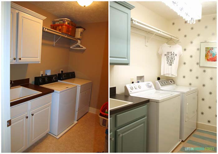 New Paint and Glamor #laundryroom #makeover #decorhomeideas