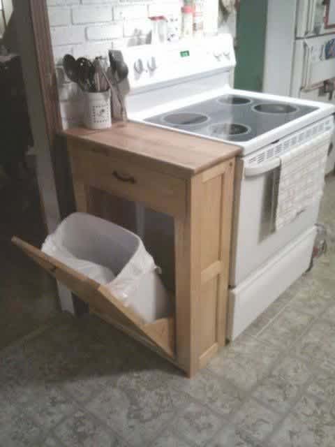 Pull-Out Trash Bin #kitchen #hacks #organization #decorhomeideas