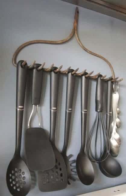 Rake Holder for Utensils #kitchen #hacks #organization #decorhomeideas