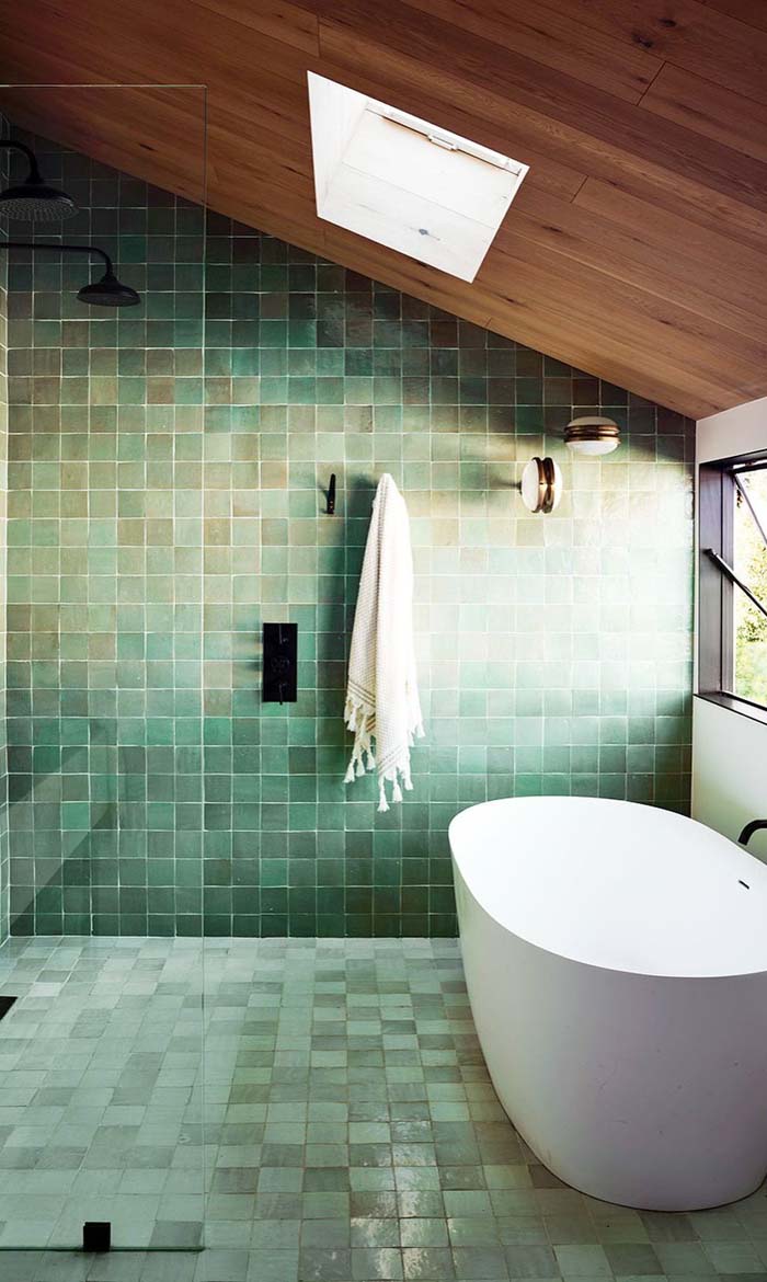 Reflect Your Surroundings #showertile #bathroom #decorhomeideas