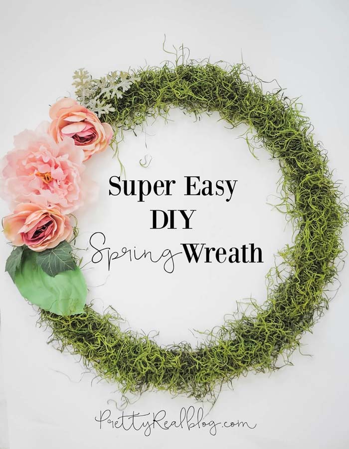 Simple Moss and Peony Wreath #springwreath #diy #decorhomeideas