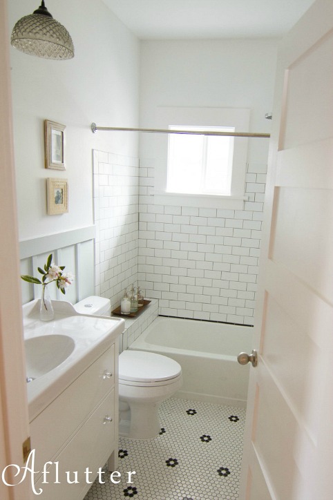 Small Bathroom White Subway Tile Shower