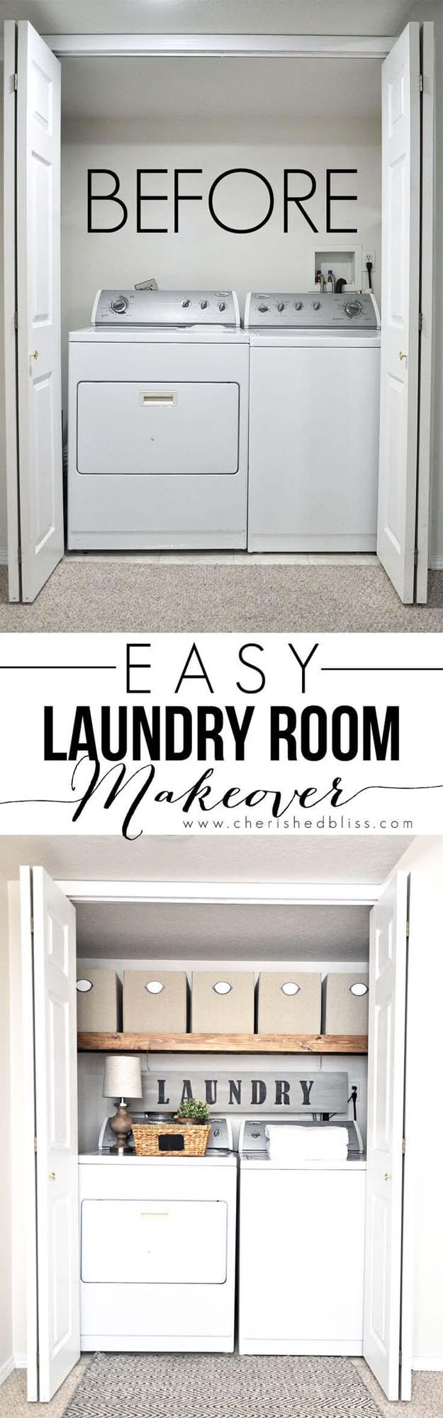 Super Easy Installed Shelf #laundryroom #makeover #decorhomeideas