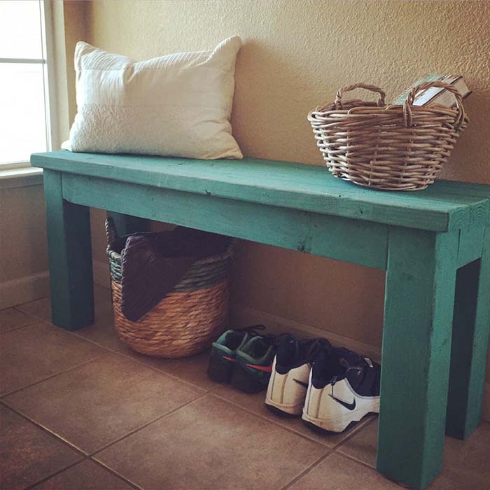 Turquoise2x4 Entry Bench