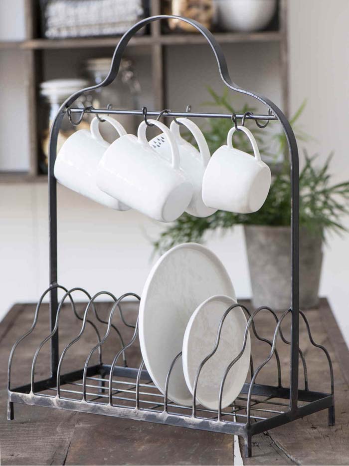 Vintage Design Metal Plate Rack #storage #organization #decorhomeideas