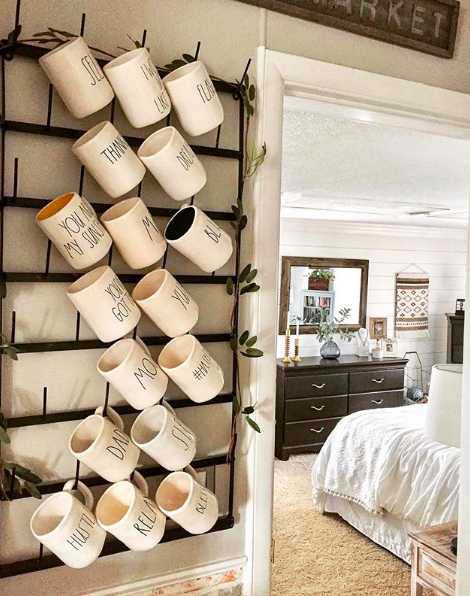 Wall Rack for Mugs #kitchen #hacks #organization #decorhomeideas
