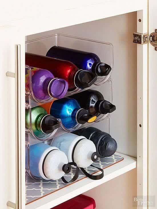 Water Bottle Storage #kitchen #hacks #organization #decorhomeideas