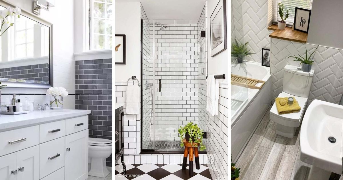 23 Best White Subway Tile Shower Ideas, White Tile Shower Ideas For Small Bathrooms