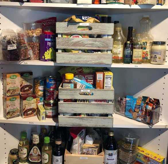 Wood Bins in Pantry #kitchen #hacks #organization #decorhomeideas