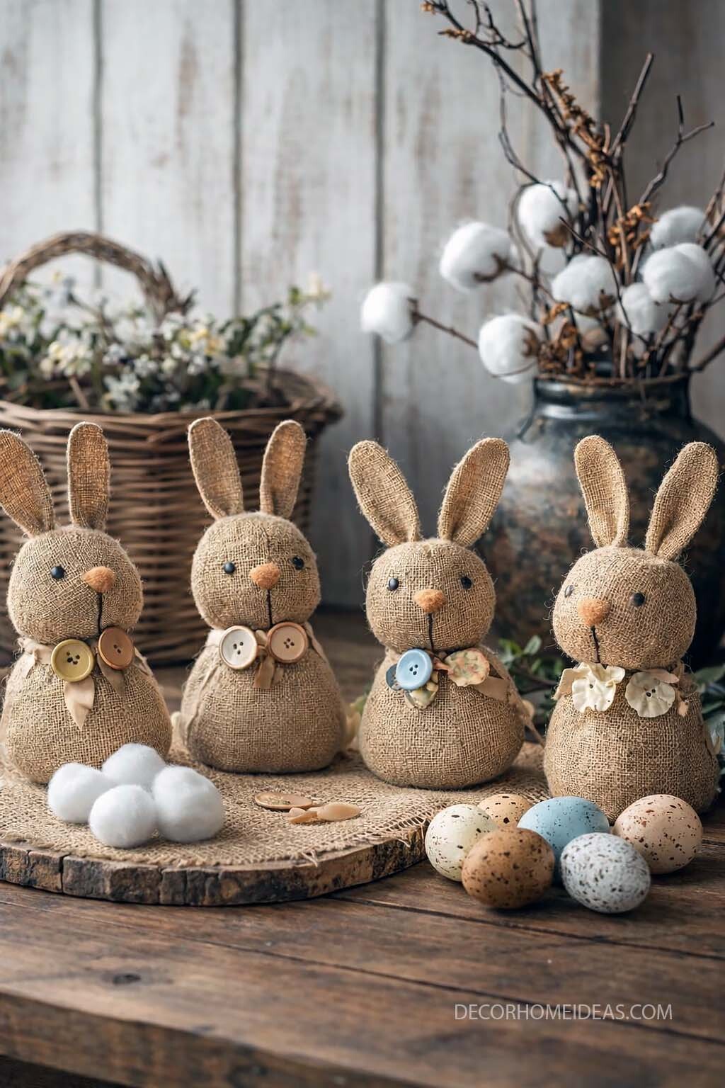 Rustic Easter Burlap Bunny Decor