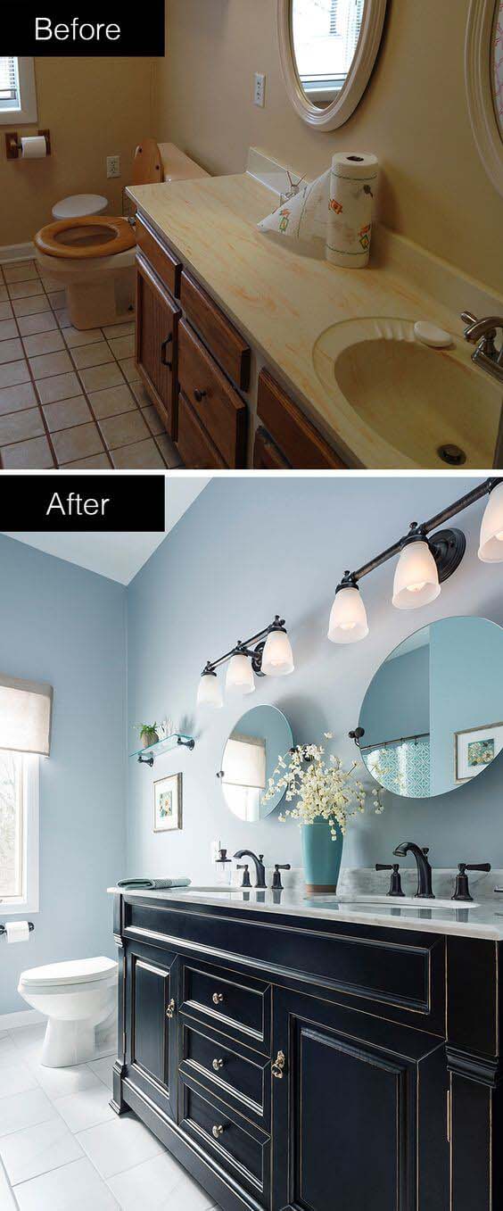 Always Go Double if You Have the Space #bathroom #makeover #decorhomeideas