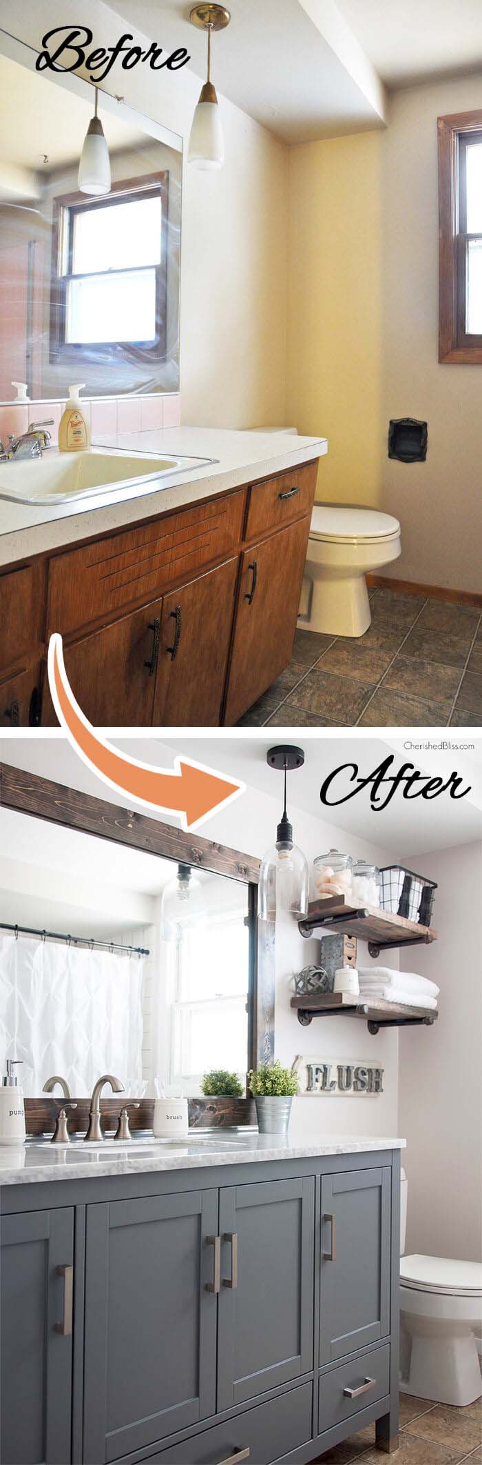 Before and After Total Transformation #bathroom #makeover #decorhomeideas