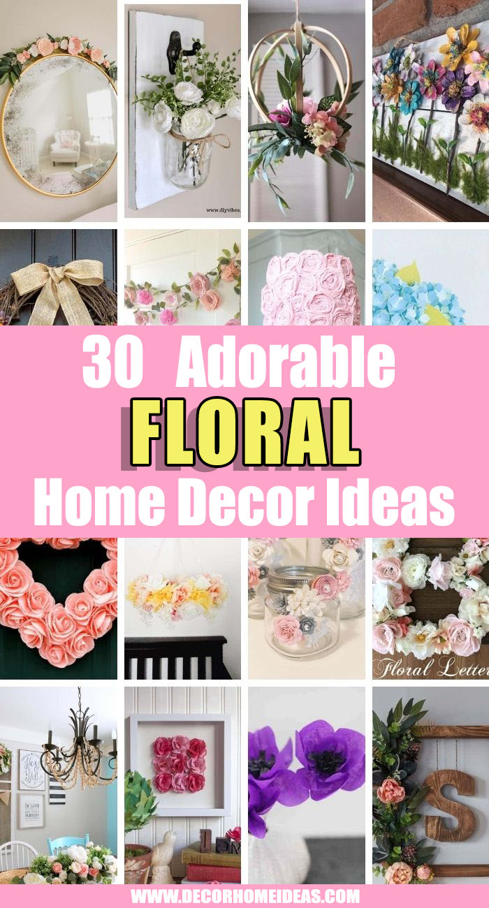 There is nothing more beautiful than flowers so why not incorporate them in your home decor? These floral home decor ideas will add more charm and personal touch to each room.