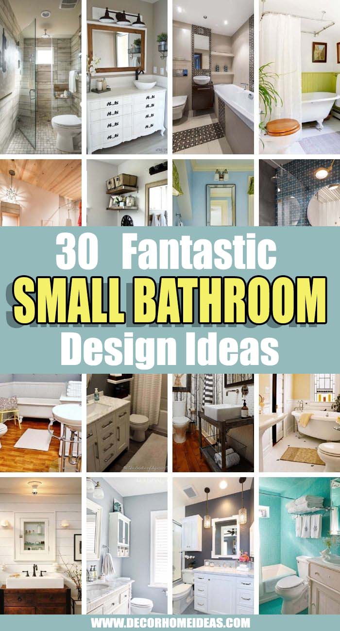 Best Small Bathroom Design Ideas. While they’re short on space, these small bathrooms make the most of their size with interesting designs, features and storage solutions. #decorhomeideas