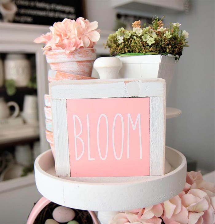 Best Spring Sign Ideas in Bloom #Easter #sign #decorhomeideas