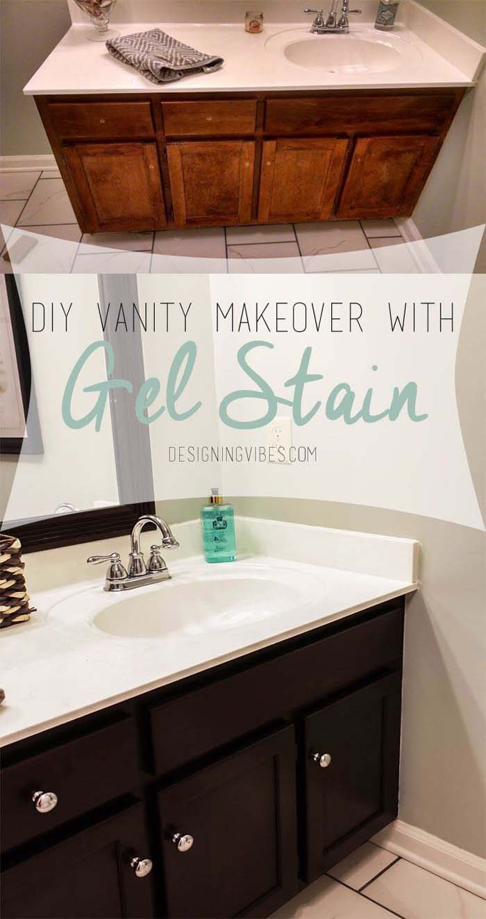 Change the Finish on Cabinetry Yourself #bathroom #makeover #decorhomeideas