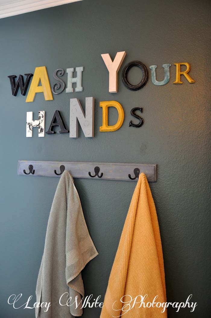 Colorful Letters to Create a Fun Look #bathroom #decor #decorhomeideas