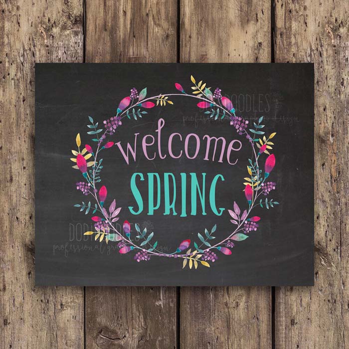 Colorful Welcome Spring Digital Download #Easter #sign #decorhomeideas