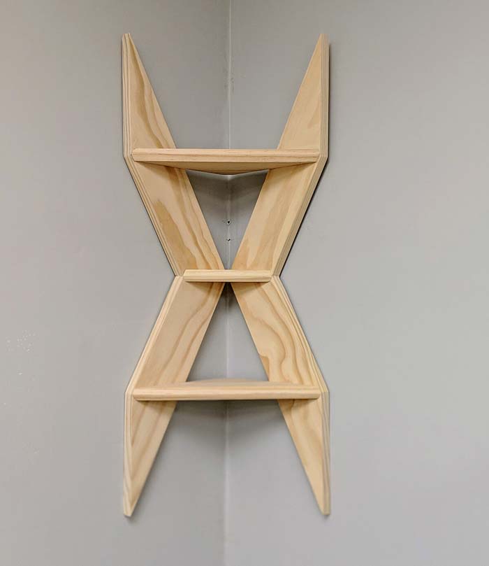 Cool X-Shaped Shelves DIY Art #cornershelf #diy #decorhomeideas