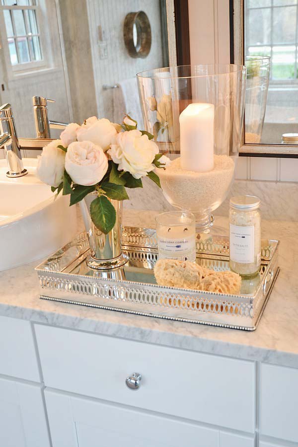 Counter Decor to Create a Spa Atmosphere #bathroom #decor #decorhomeideas