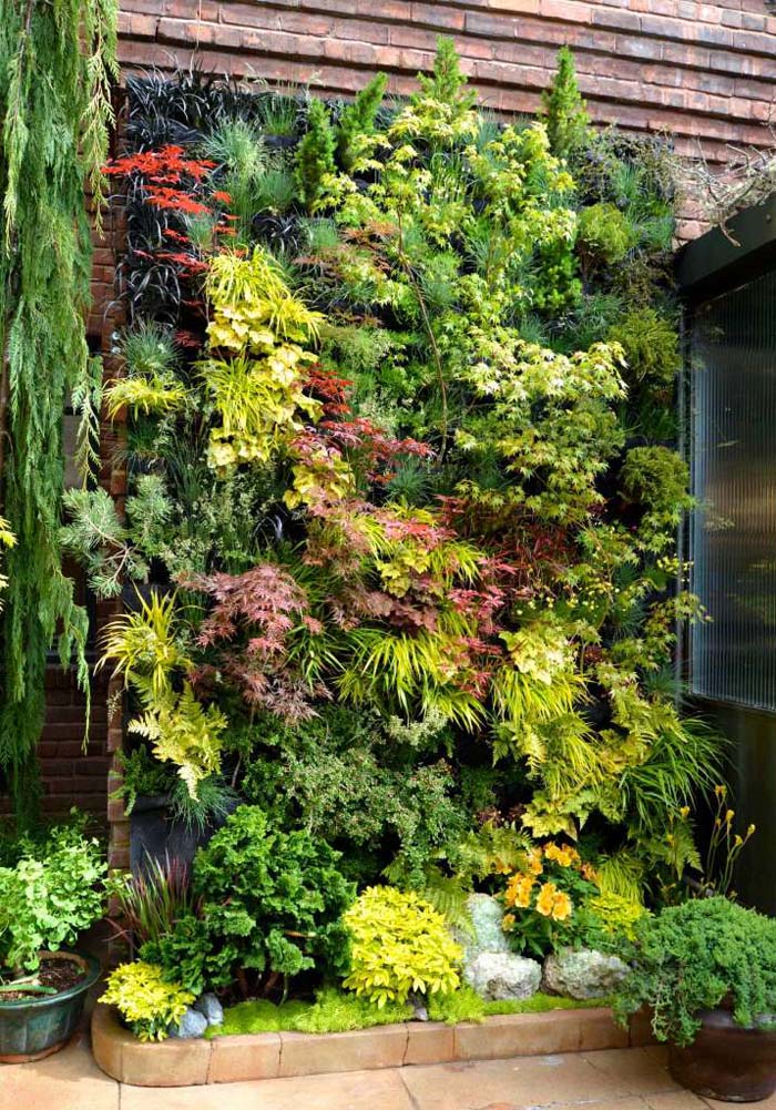 Create a Living Wall of Leaves #verticalgarden #garden #decorhomeideas