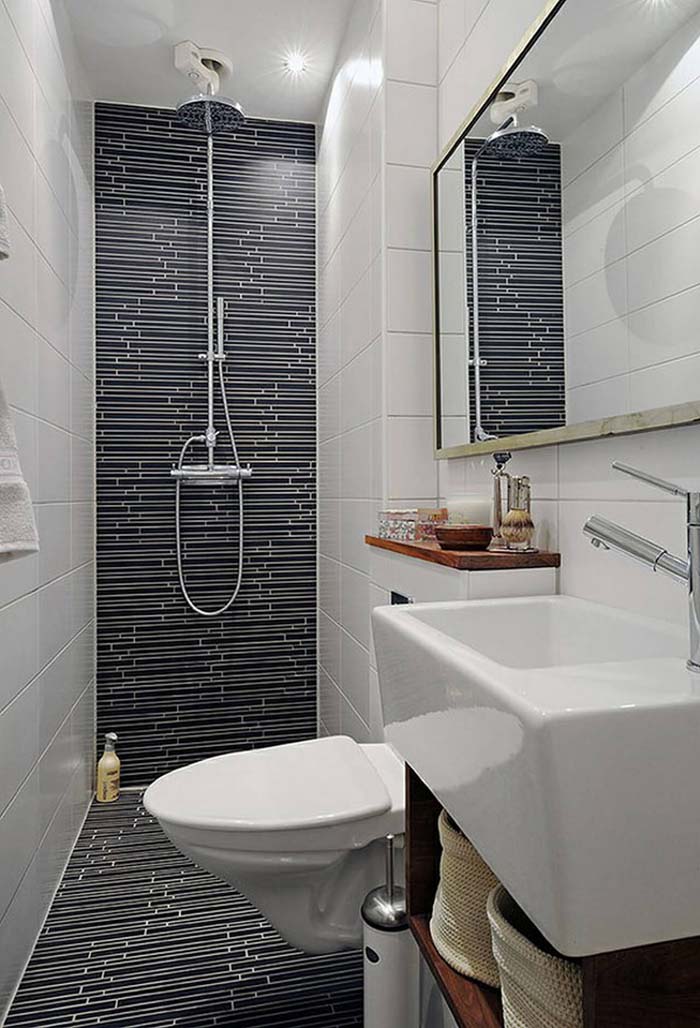 Curtain-Free Wet Room with Modern Tiles #smallbathroom #design #decorhomeideas