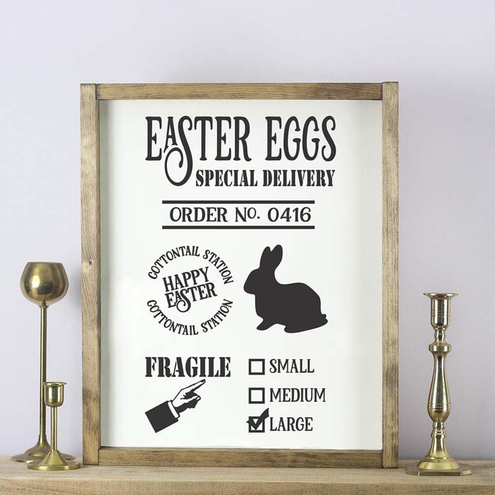 Easter Egg Special Delivery Framed Sign #Easter #spring #vintagedecor #decorhomeideas