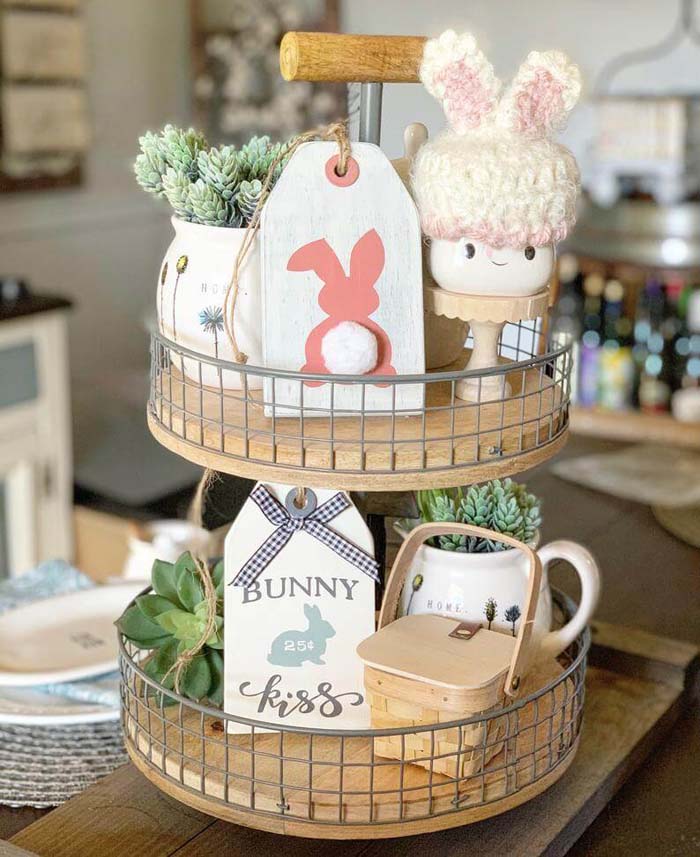 Easter Tag Shaped Wooden Signs #Easter #sign #decorhomeideas