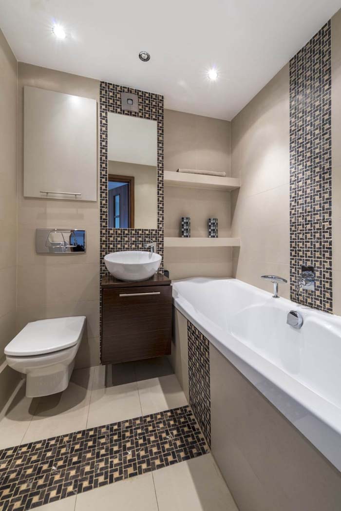 Minimalist Design with Repeated Tile Patterns #smallbathroom #design #decorhomeideas