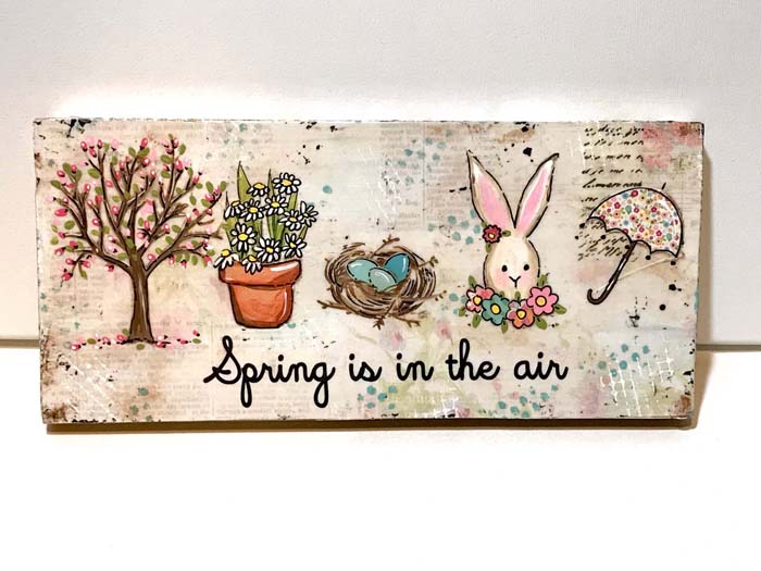 Mixed Media Farmhouse Spring Decor Sign #Easter #sign #decorhomeideas