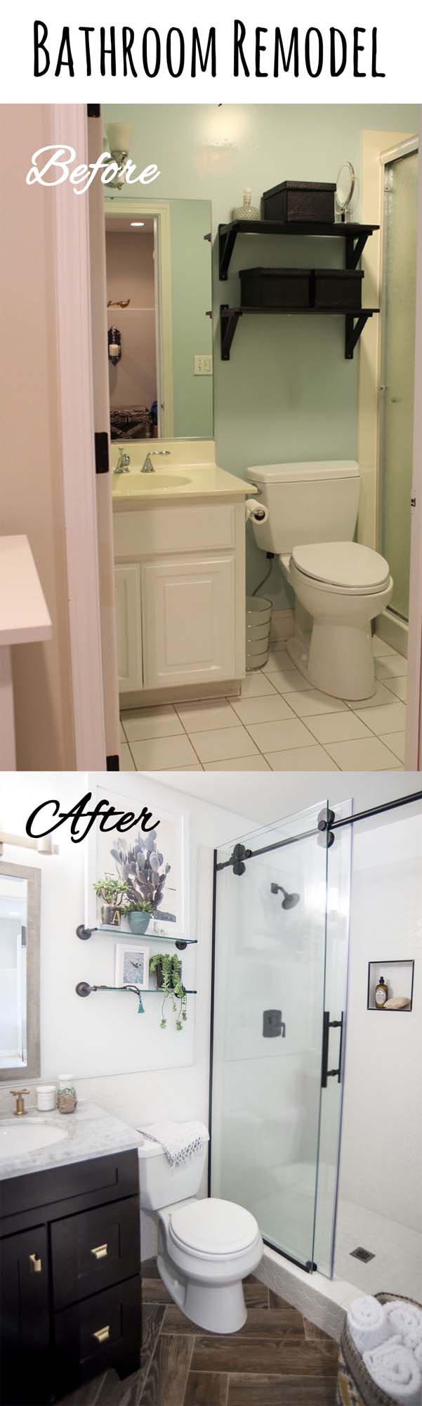 Open It Up with Updated Shower Doors #bathroom #makeover #decorhomeideas