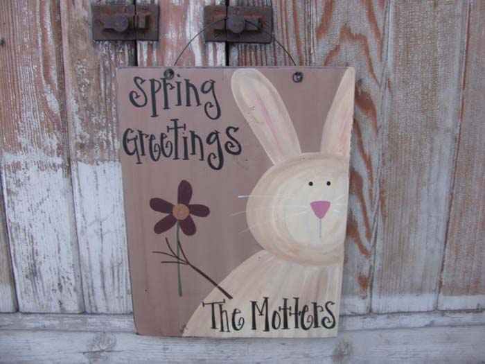 Personalized Primitive Spring Sign Decor #Easter #sign #decorhomeideas