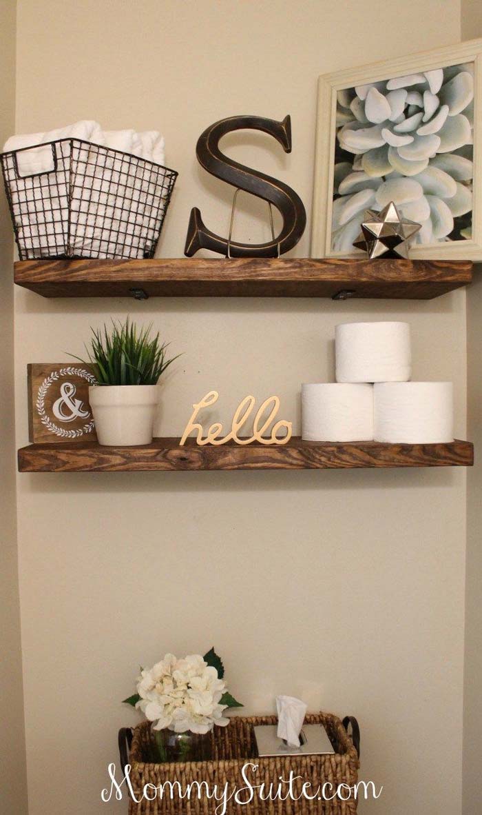 Personalized Shelf Design to Complete Any Theme #bathroom #decor #decorhomeideas
