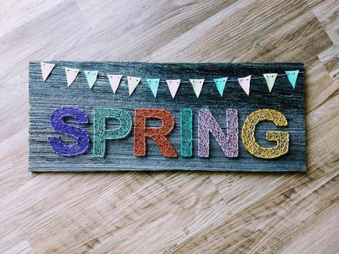 Reclaimed Wood Spring Nail Art #Easter #sign #decorhomeideas