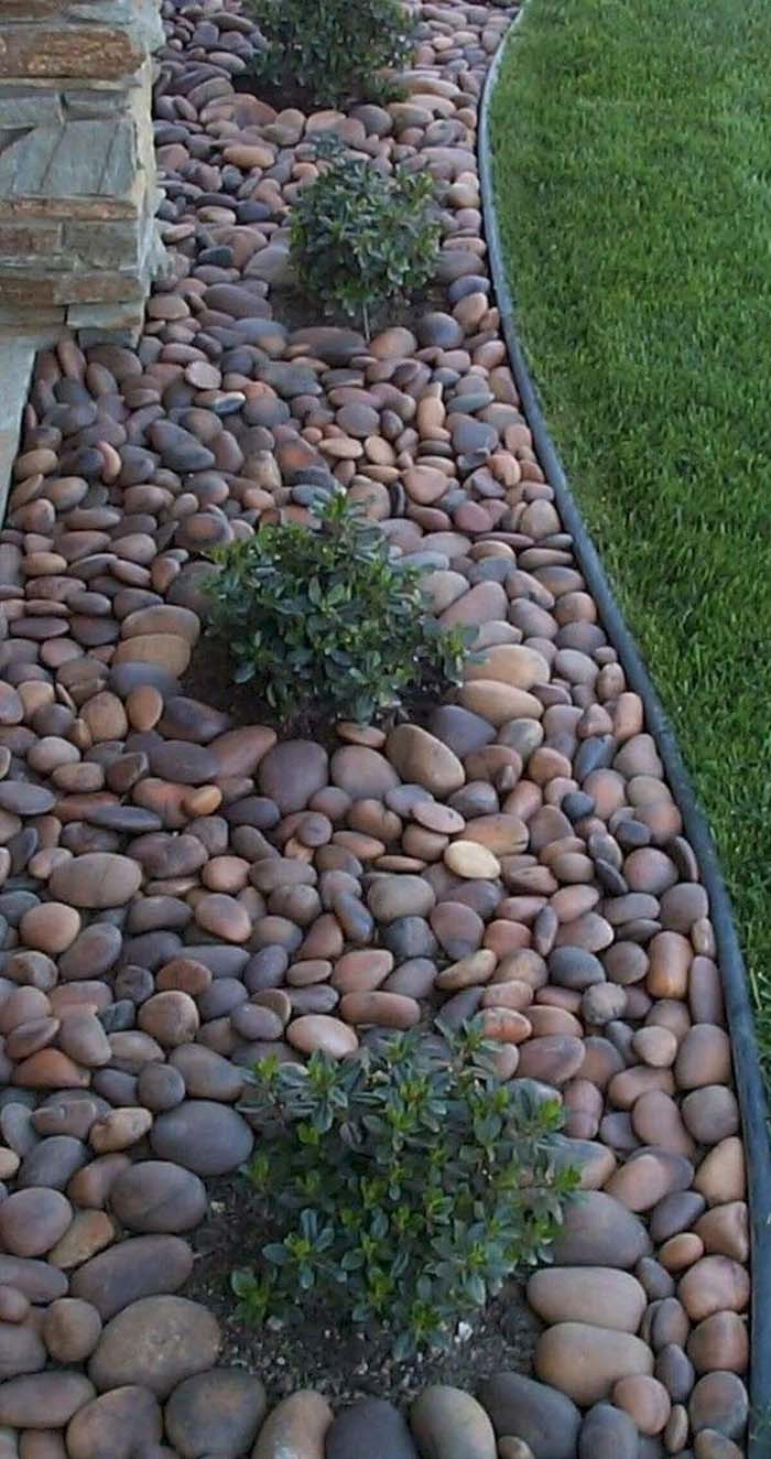 River Rocks Define a Small Space #smallgarden #gardendesign #decorhomeideas