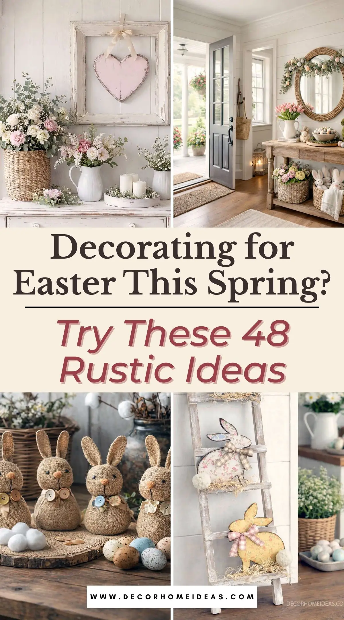 Bring warmth and charm into your home this season with these rustic Easter and spring decorating ideas. From cozy entryways and farmhouse tables to porches and shelves, these timeless touches are perfect for creating a welcoming spring look that feels natural, simple, and beautifully styled.