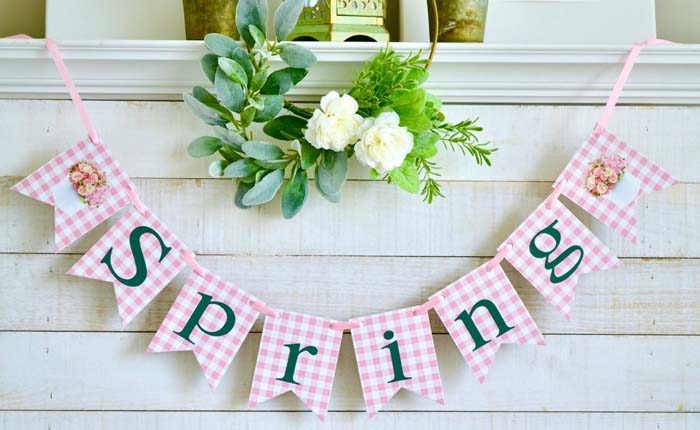 Rustic Spring Banner #Easter #spring #vintagedecor #decorhomeideas