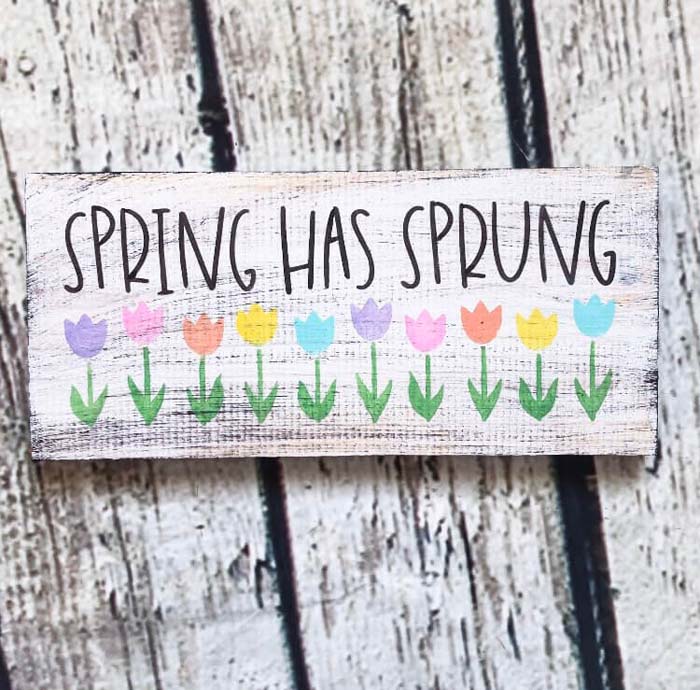 Rustic “Spring Has Sprung” Home Decoration #Easter #sign #decorhomeideas