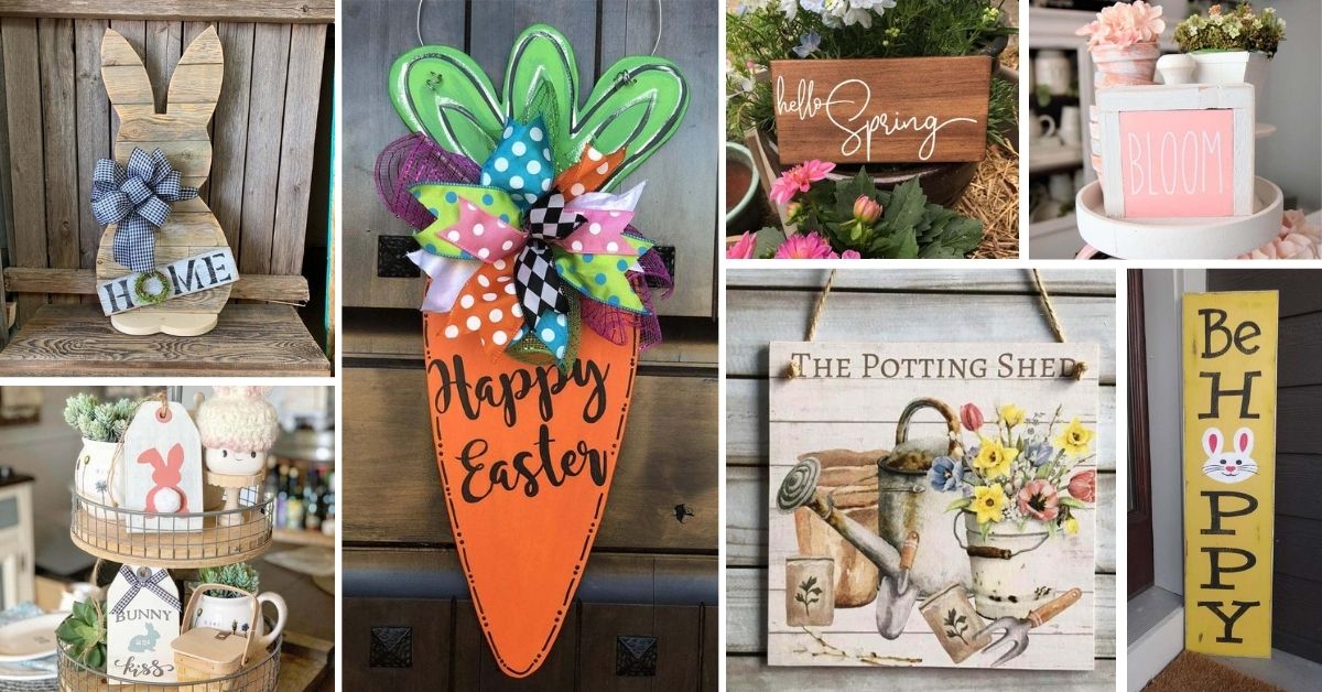 Farmho MINI SIGN Rabbit Sign Hello Spring Sign Rustic Wood Sign Easter Sign 