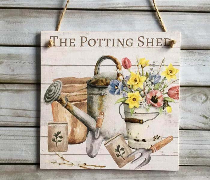 The Potting Shed Wooden Plaque #Easter #sign #decorhomeideas