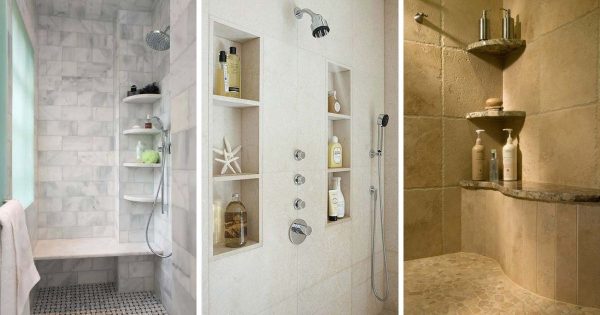 10 Best Tile Shower Shelf Ideas To Add, Shower Stall Built In Shelves