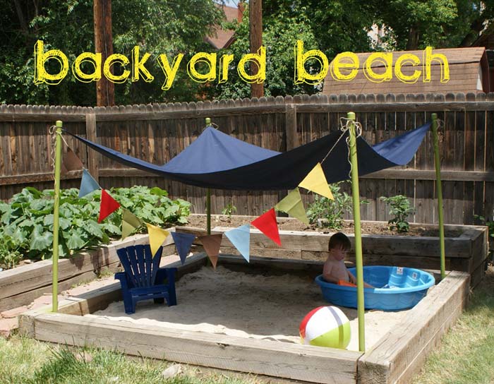 Beach in The Backyard #diy #sandbox #decorhomeideas