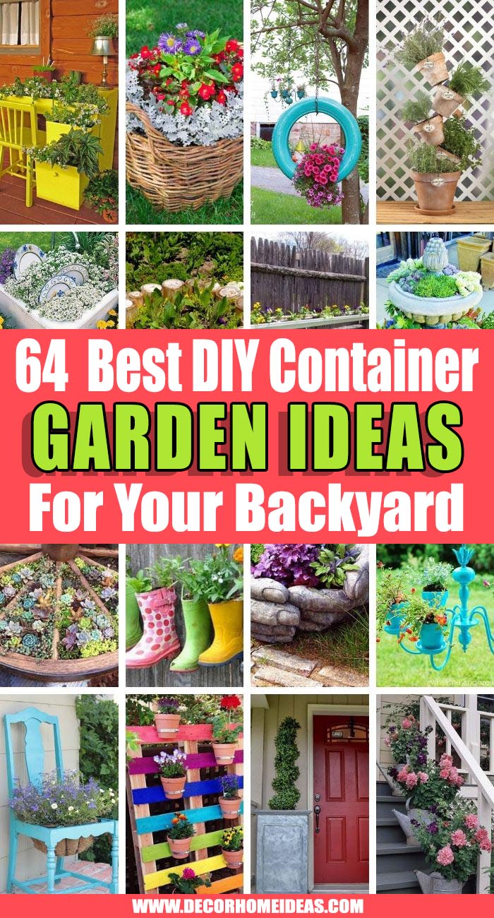 Best Container Garden Ideas. Beautiful container garden ideas with a mix of flower pots and planters. DIY ideas to spruce up your garden or backyard with flowers and gorgeous plants.  #decorhomeideas