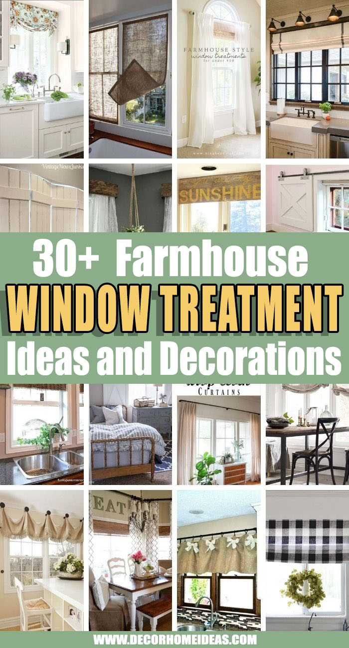 Best Farmhouse Window Treatment Ideas. If you are in love with farmhouse style then these farmhouse window treatment ideas are what you need to make your interior complete and add rustic flair. #decorhomeideas